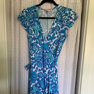 Lilly Pulitzer Adriel Wrap Dress in Shorely Blue